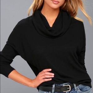 Black cowlneck sweater